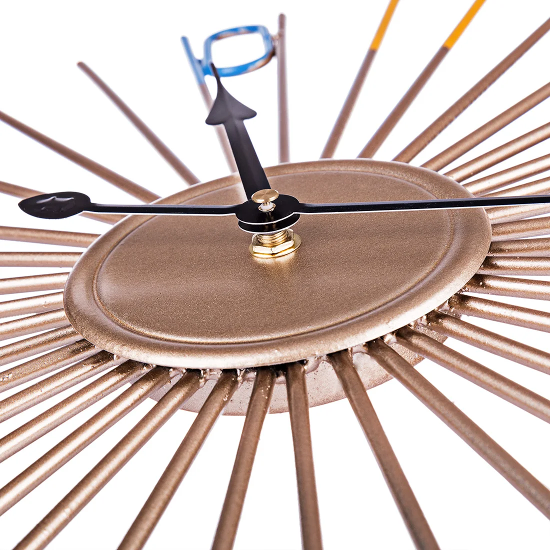 Простые часы с железным искусством 50 см бесшумные настенные современный дизайн