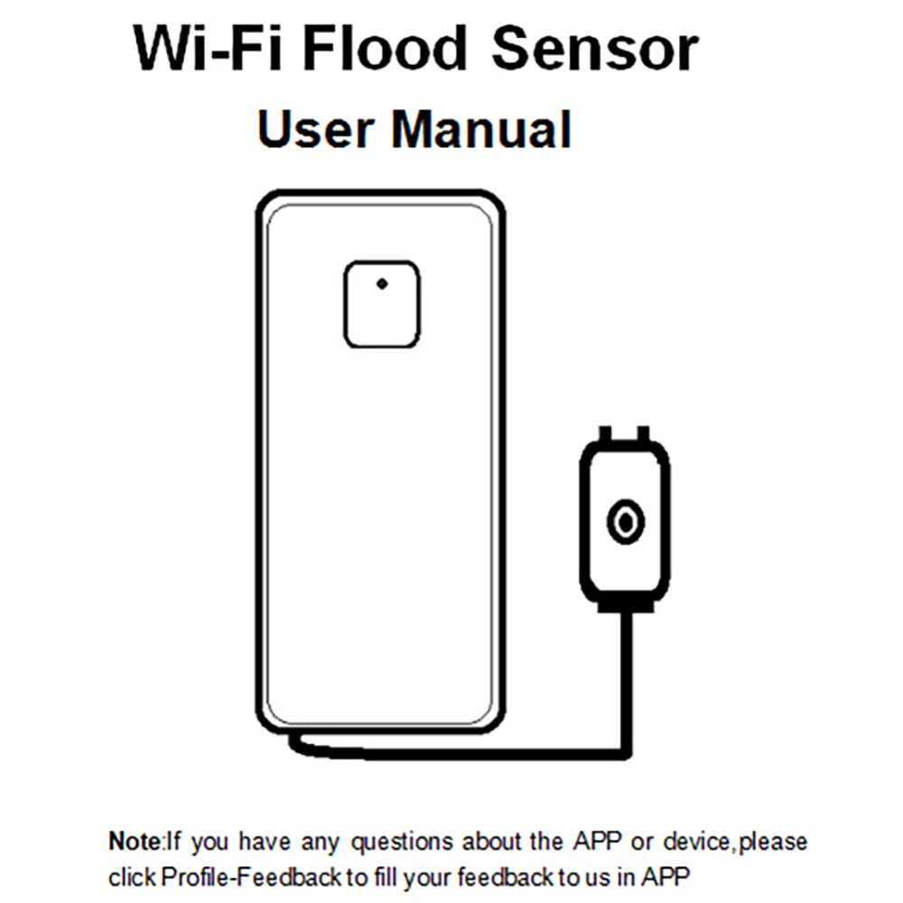 Белый цвет wifi сигнализация утечки воды умный мобильный детектор приложение