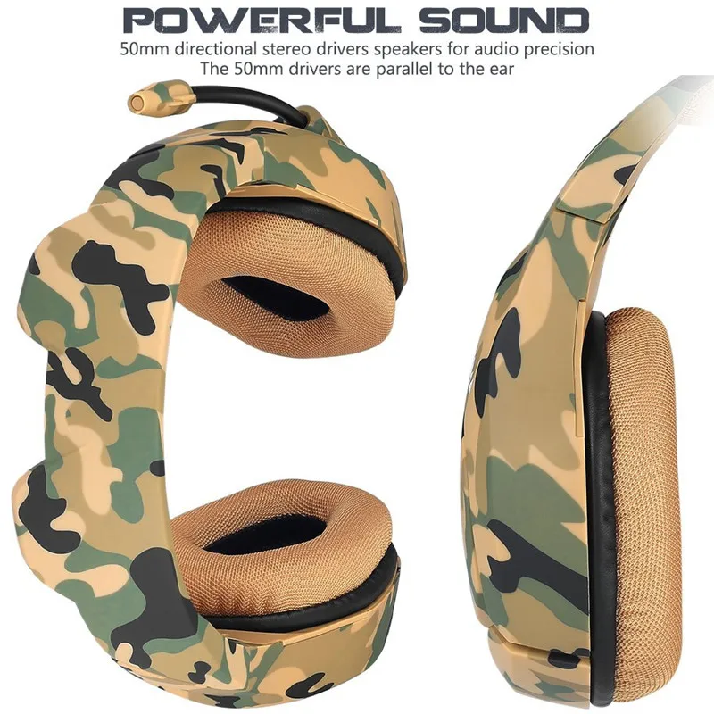 Камуфляж PS4 гарнитура бас Игровые наушники игра шлем с микрофоном для ПК