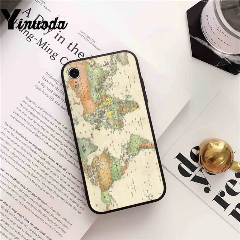 

Yinuoda Old World map Phone Case cover For iPhone X 8 7 6 6S Plus XS MAX 5 5S SE XR 11 12 Pro Promax coque