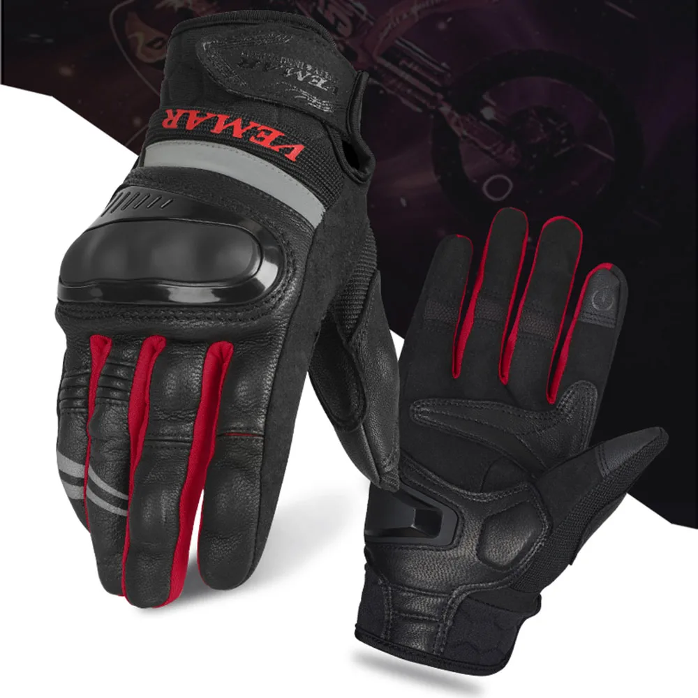 

Перчатки мотоциклетные для мужчин и женщин, кожаные перчатки с закрытыми пальцами для мотокросса, для сенсорных экранов, для верховой езды