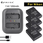 PALO digital bateria 4 шт. EN-EL14 7,4 В батареи для камеры en el14 + USB слот зарядное устройство для Nikon DF d3400 d5300 d3100 d3200 d5600