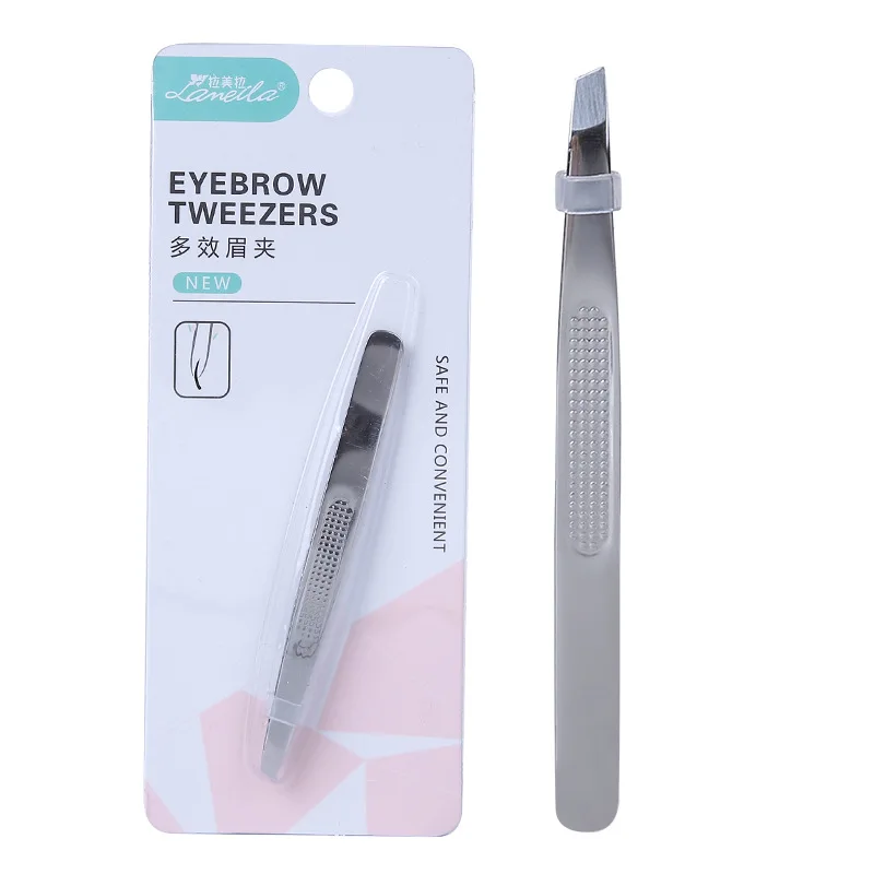 

1pcs Stainless Steel Eyebrow Hair Tweezers Straight+Slant Tip Women Facial hair Remover Precise Tweezer Makeup Beauty Tools