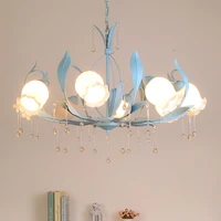 chandelier glass pendant light flower and princesss bedroom living room lamp