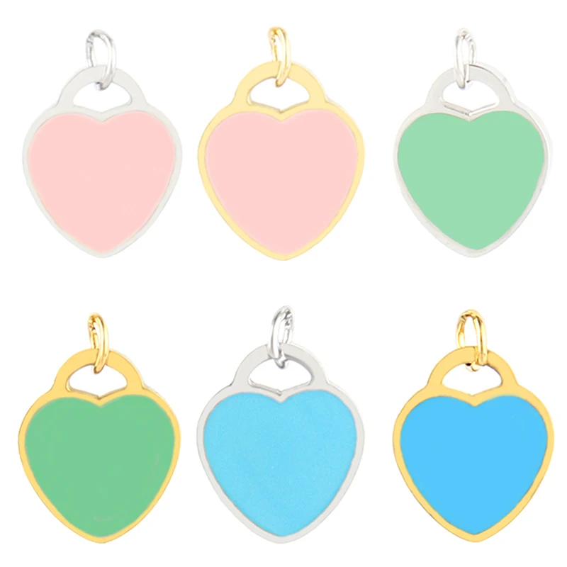 5 шт. подвески в виде сердца из нержавеющей стали