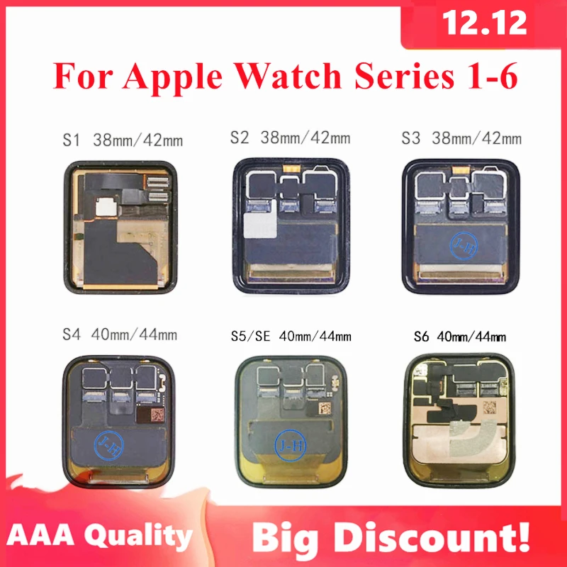 Original For Apple Watch S1 S2 S3 S4 S5 S6 S7 LCD Display Touch Screen Digitizer Replacement 38MM 40MM 45MM | Мобильные телефоны и