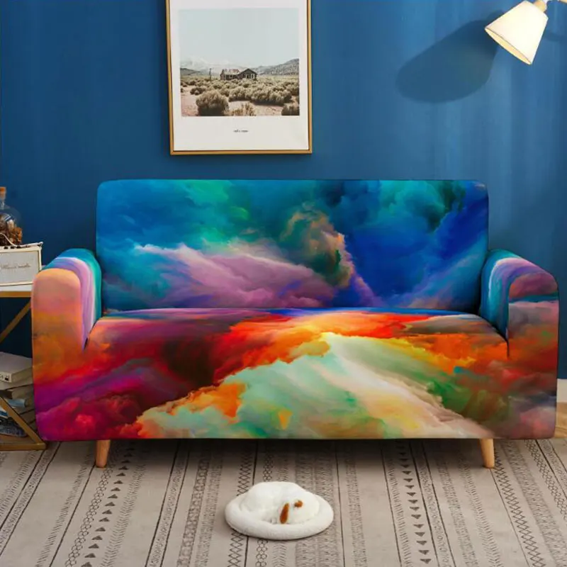 

Dream Couch Sheath Rainbow Colors Unique Sofa Cover For Living Room Home Universal Case For Sofa Bedroom Cotton Soft