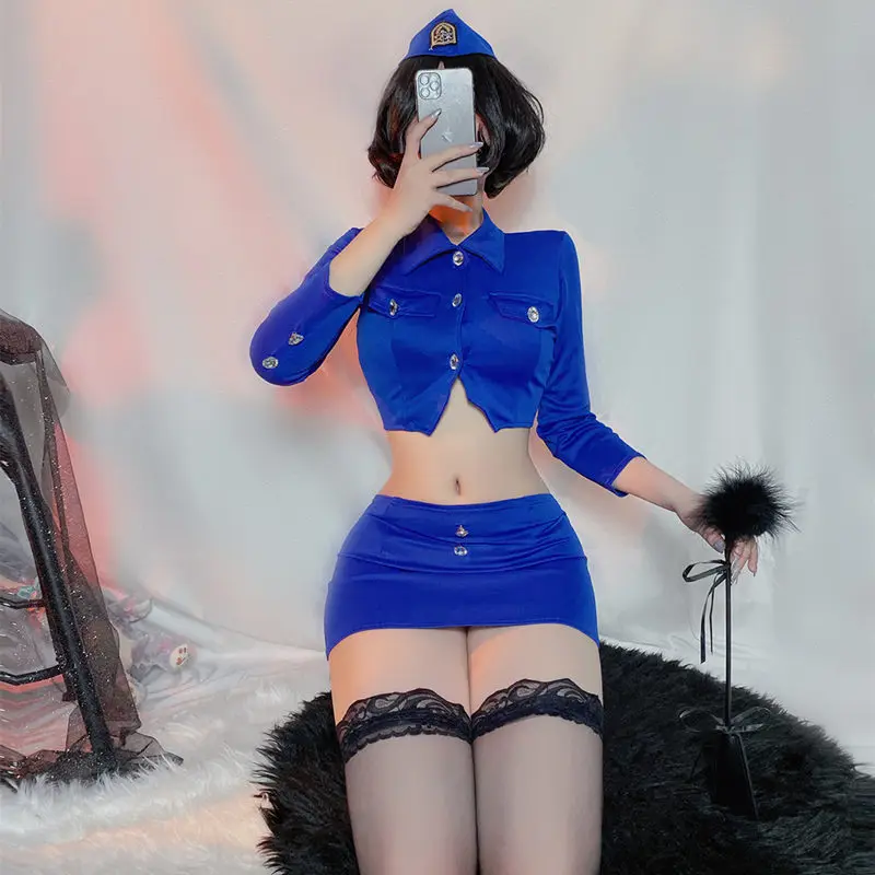 Сексуальное нижнее белье новая стюардесса Полицейская облегающая большой