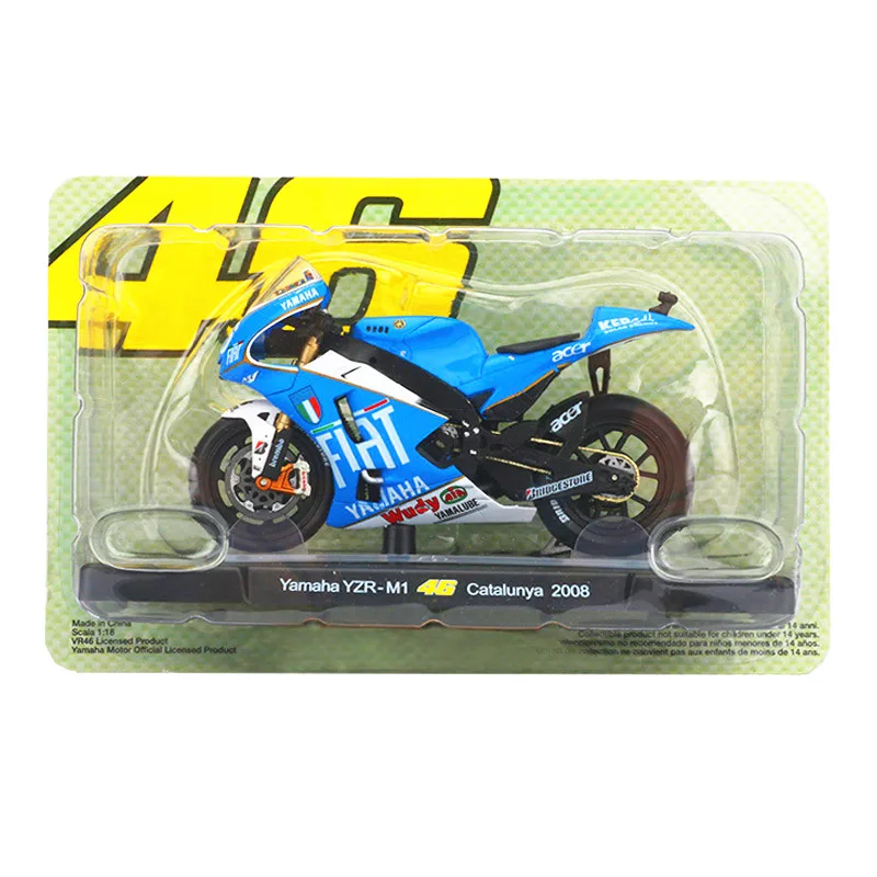 Catalunya 2008 Модель мотоцикла из 1:18 сплава, игрушечный моторный велосипед № 46, Чемпионат мира по мотокроссу, Внедорожный гоночный автомобиль, игрушки для детской коллекции - Цвет: Catalunya 2008