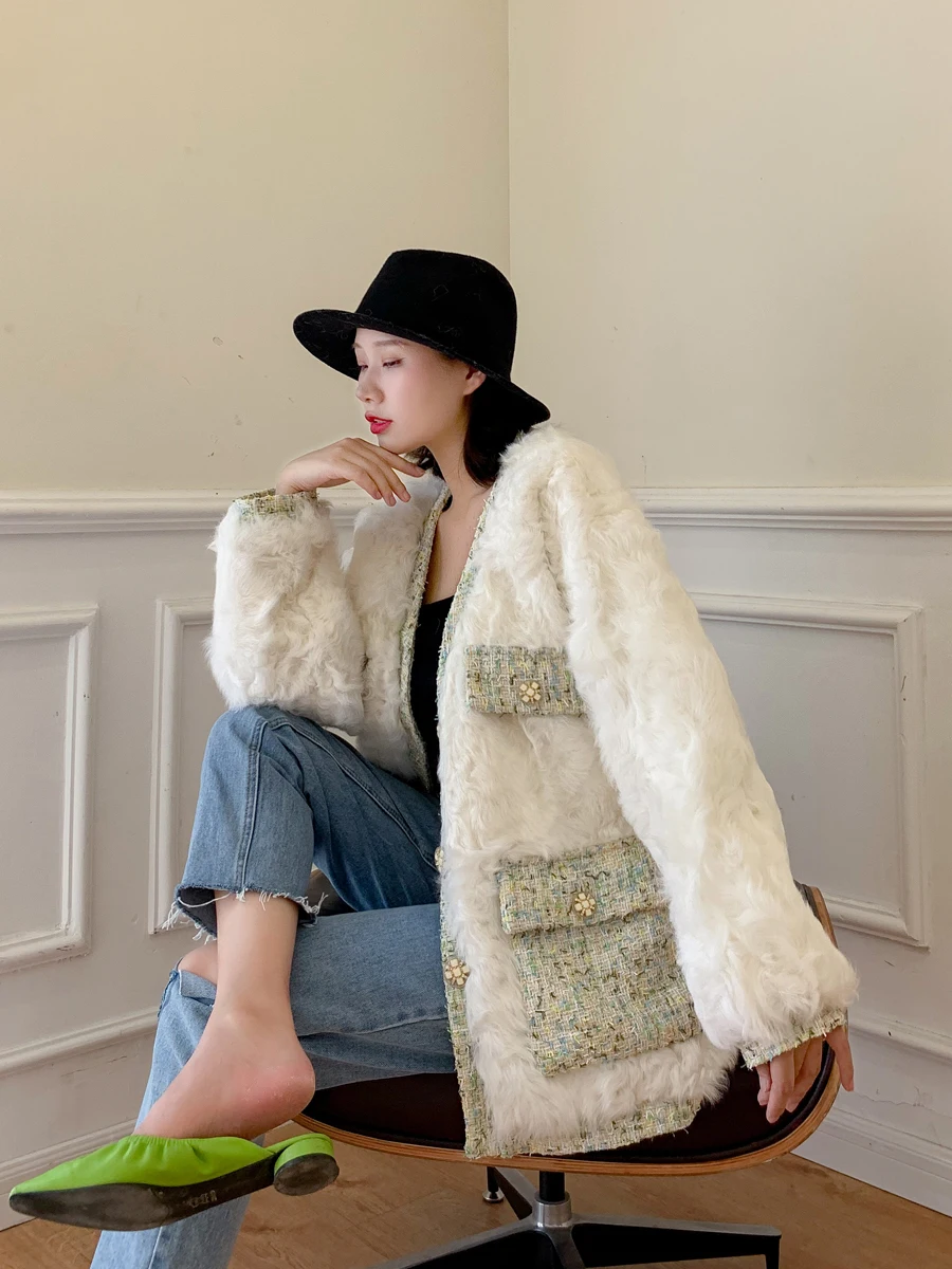 

High Winter New Women's 2020 Quality Fur Jacket Real Sheepskin One Women's Loose Profile Fur Jacket
