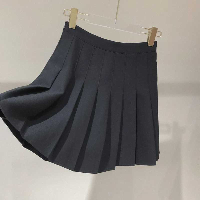 

Autumn Winter Womens A Line Pleated Skirt High Waist Short Mini Sexy Skirt Korean Office Wear Elegant Casual Cotton Tweed Skirts
