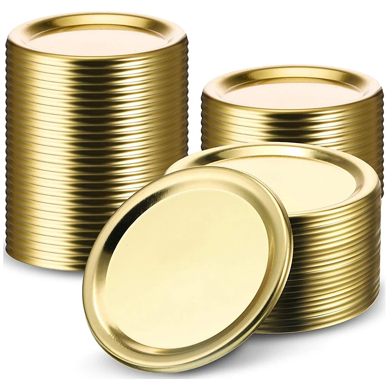

36-Piece Can Lids Split Cans, Reusable Leak-Proof Storage Solid Lids for Mason Jar Lids, Gold