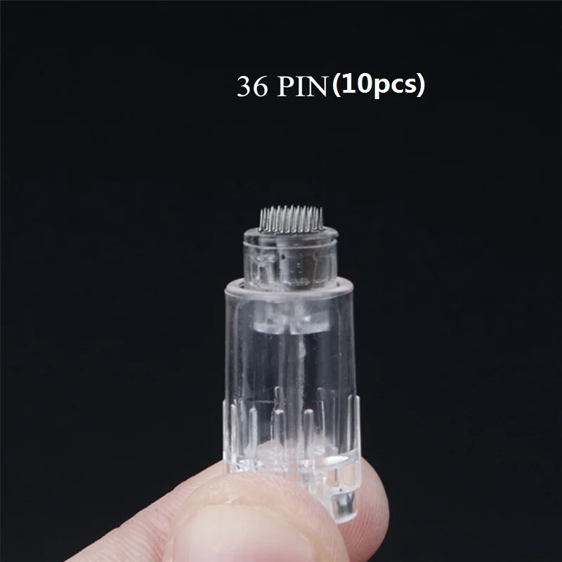 36pin 10pcs Derma ролика 0,2/0,25/0,3 мм DRS 540 титановые иглы Mezoroller Dr ручка машина для средств по уходу за кожей для ухода за волосами, Лечение выпадения ручка ежедневного ухода, маникюрный набор - Цвет: 36pin 10pcs