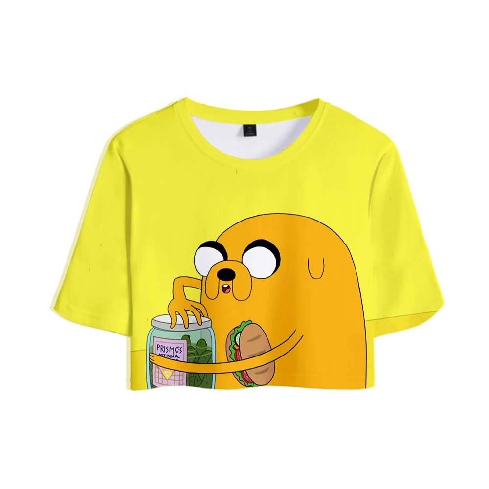 Adventure Time Print Midriff-baring футболка сексуальная женская модная популярная Повседневная футболка Harajuku короткий рукав горячая распродажа