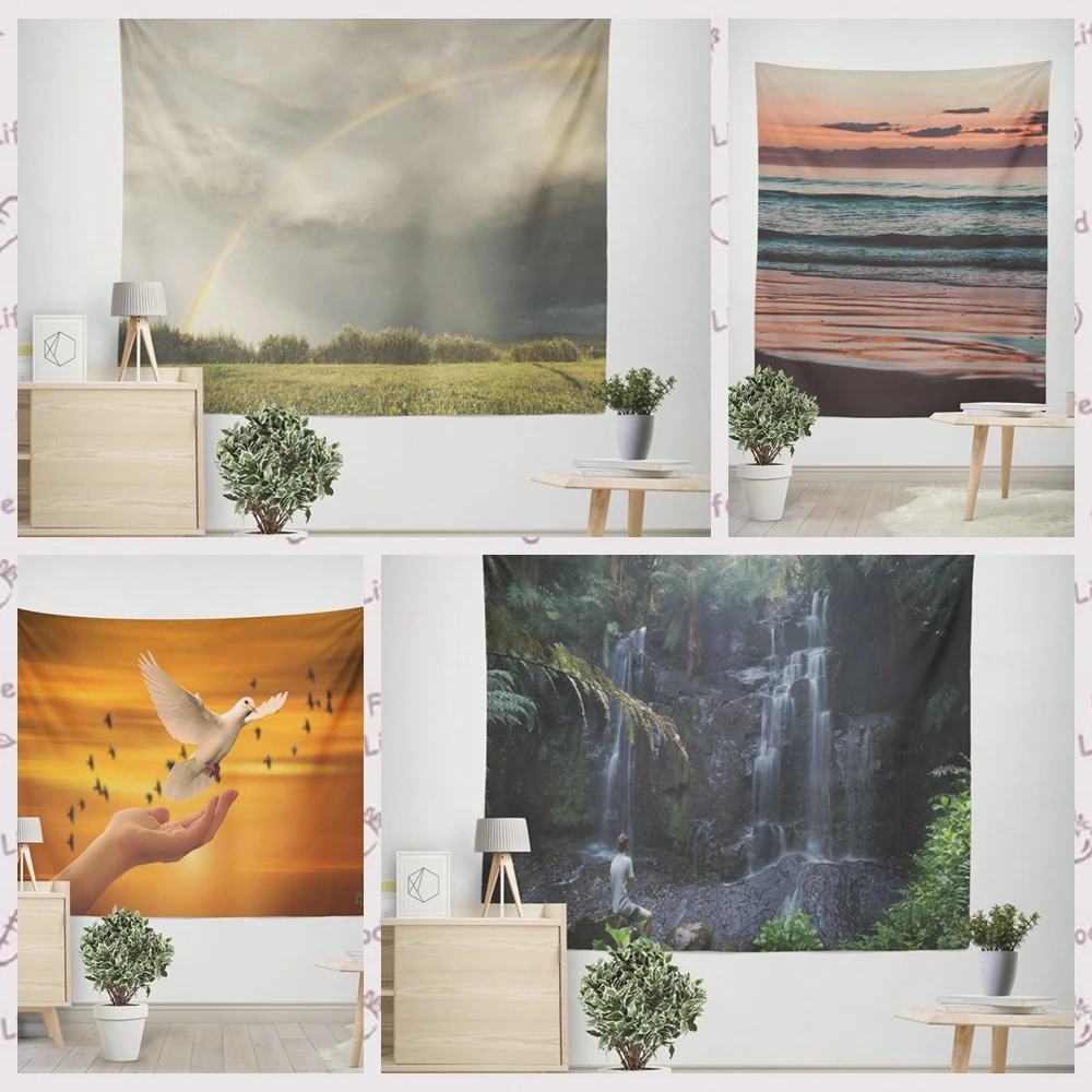 

Beautiful Scenery Home Decorative Blanket 2022 New Year's Decor Home Decoration Christmas Aesthetic Room Decor Tapestry