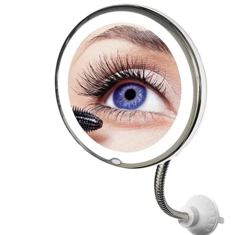 

10 times suction cup type makeup mirror LED lamp folding mirror makeup mirror magnifier