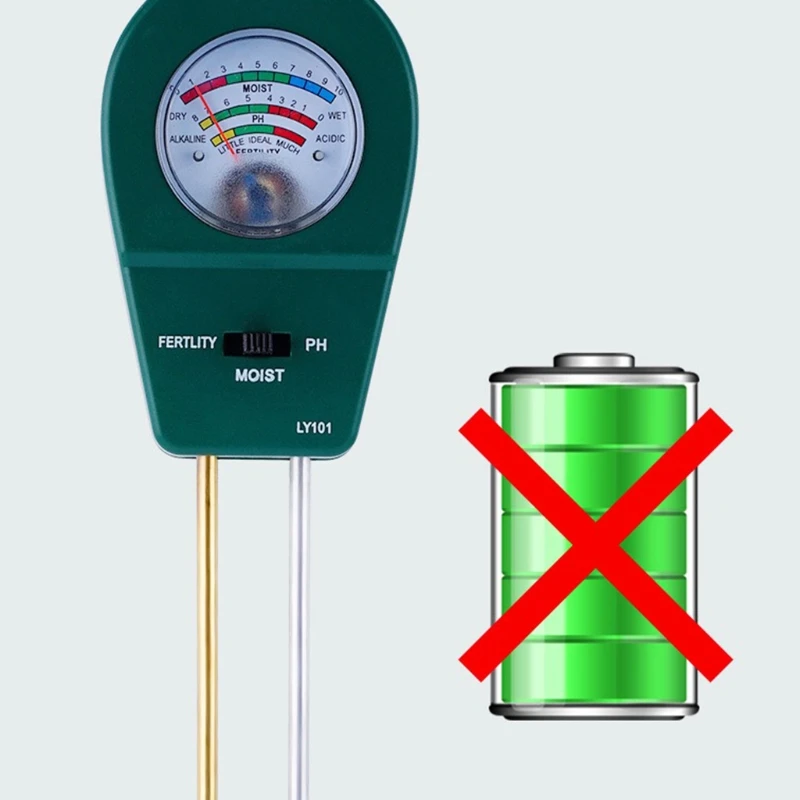 

T21D No Battery Needed 3-in-1 Soil Moisture Fertility&PH Tester Soil PH Meter Black/Blue Green Moisture Meter 3-in-1