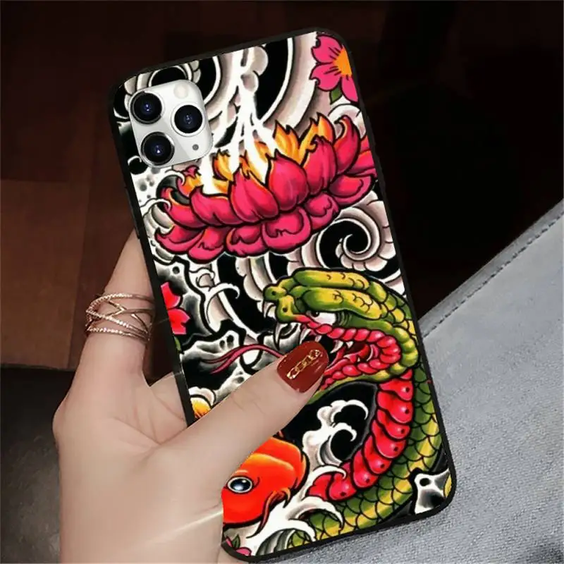 

Japanese retro Relief pattern Phone Case for iPhone 11 12 pro XS MAX 8 7 6 6S Plus X 5S SE 2020 XR