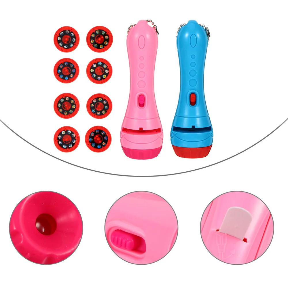 

2Pcs Children Projector Lights Projection Flashlight Bedtime Learning Fun Toys