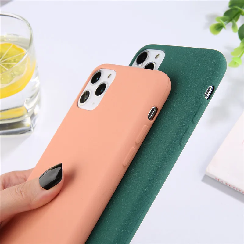 Силиконовый однотонный чехол GTWIN для iPhone 11 7 6 6S 8 Plus мягкий чехлы карамельных