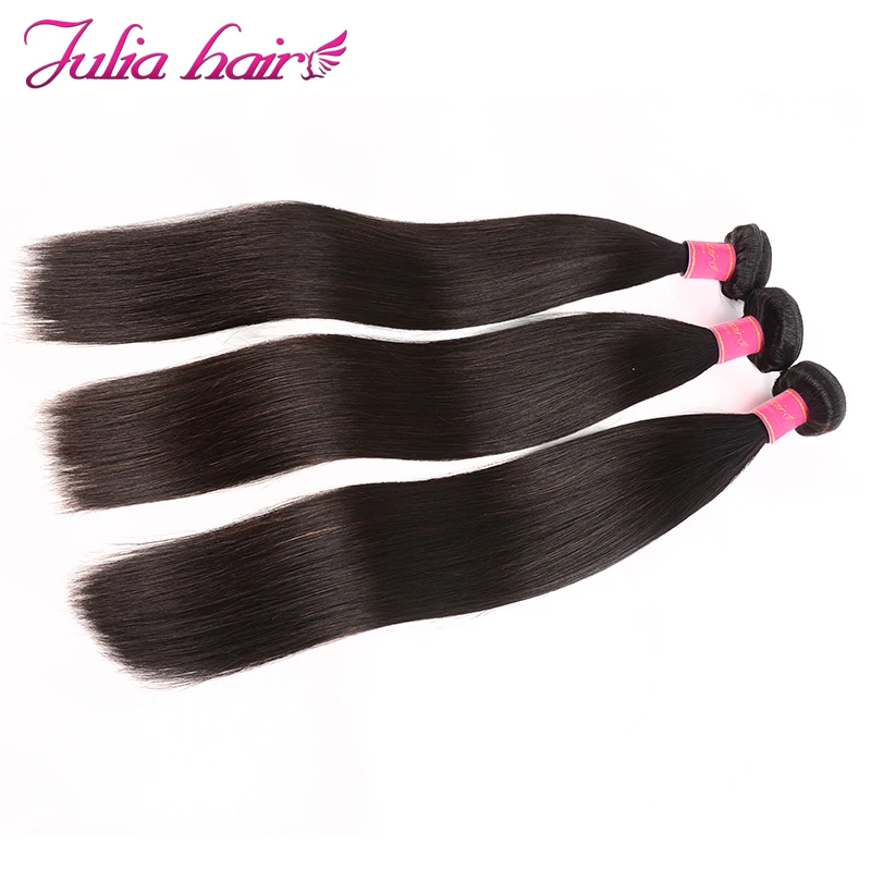 Julia Hair 8-30 дюймов, человеческие волосы, пряди, малазийские прямые волосы, плетение, двойная машина, уток, remy Hair, удлинение, 1 шт., 3 шт., 4 шт
