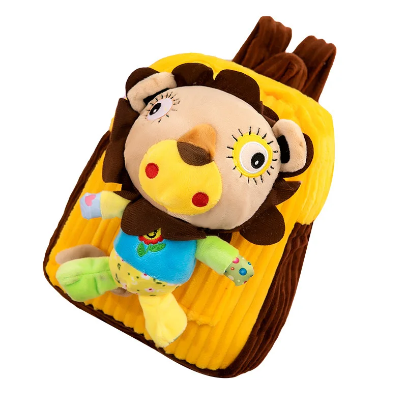 

Детский рюкзак с мультипликационным рисунком для мальчиков и девочек, плюшевая кукла, школьная сумка с милыми животными, Детский плюшевый м...