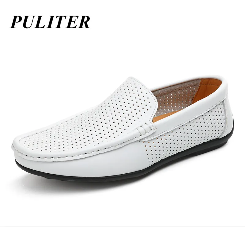 PUTILER/повседневная обувь с перфорацией мужские лоферы дорогой итальянский бренд