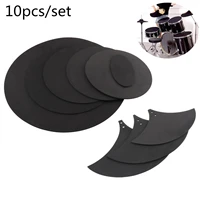 10pcs rubber foam jazz drum mute 5 drum and 3 cymbal sound off practice pad kit for jazz snare electronic dumb drum exercise