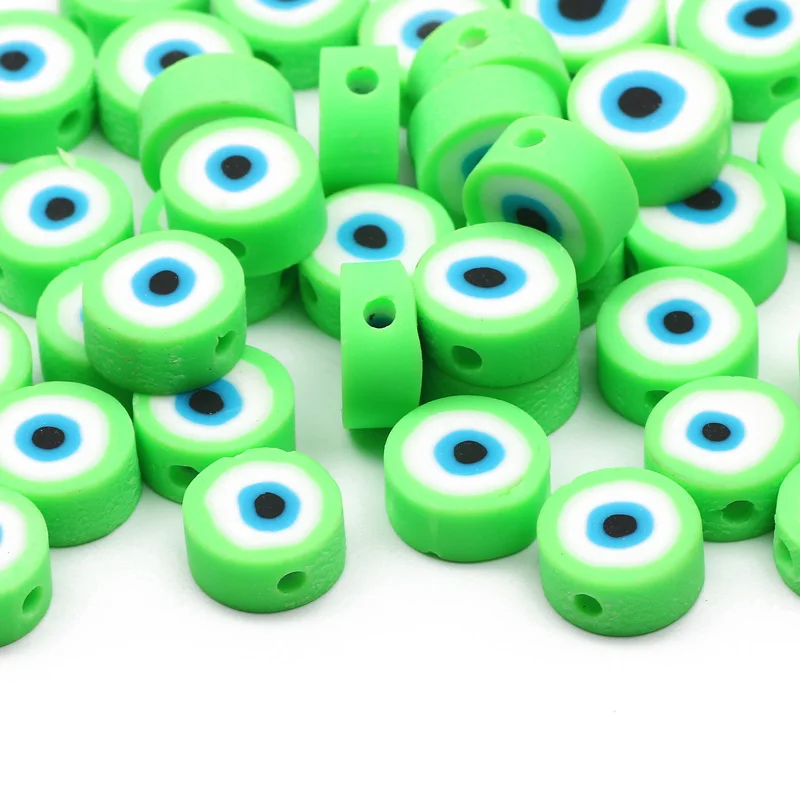 

Полимерные бусины с зелеными глазами, 10 мм, 20/50/100 шт.