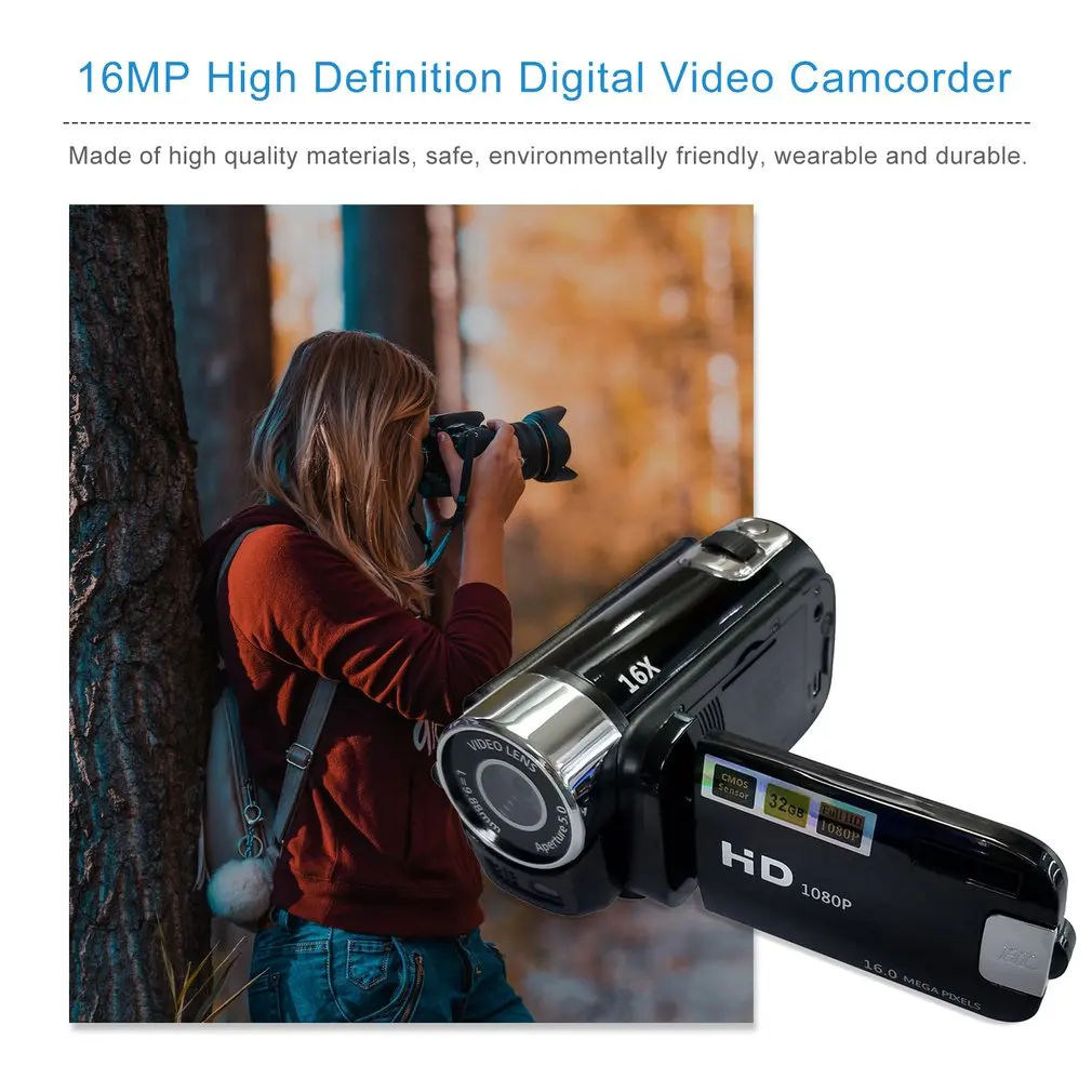 Цифровая видеокамера Full HD 1080P 2 7 lcd ручная Hd камера Поворотная мини 18 X цифровой зум