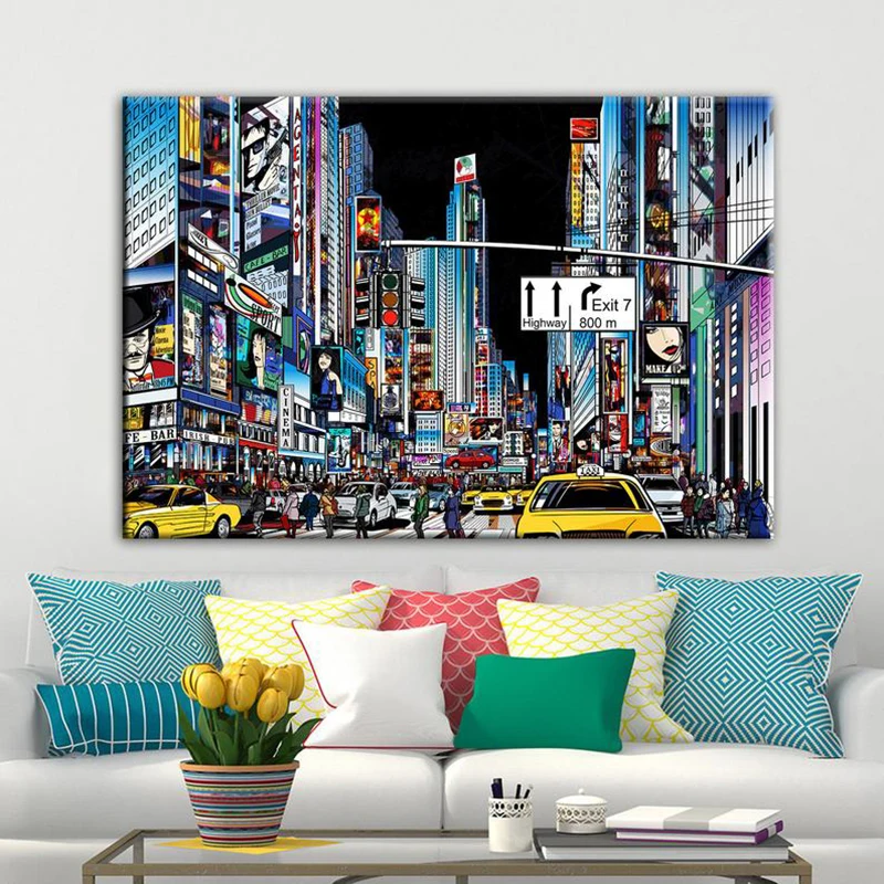 

Абстрактная Картина на холсте «таймерная площадь», постеры и принты с изображением Нью-Йорка, настенное украшение для гостиной