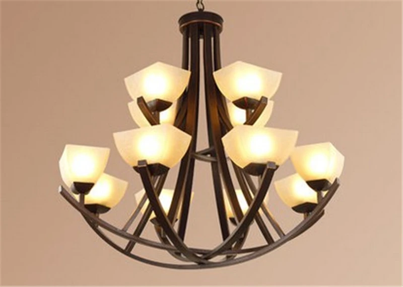 Деревенская люстра из кованого железа Европейский Американский ретро