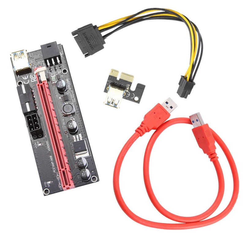 2X 60Cm Ver009S Pci-E Riser Card Pcie 1X To 16X Usb 3.0 Data Cable Bitcoin Mining | Компьютеры и офис