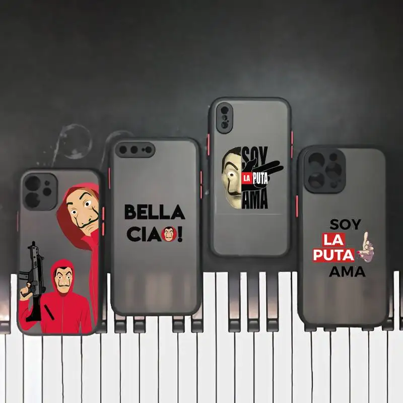 

la casa de papel Phone Case matte transparent For iphone 7 8 11 12 plus mini x xs xr pro max cover