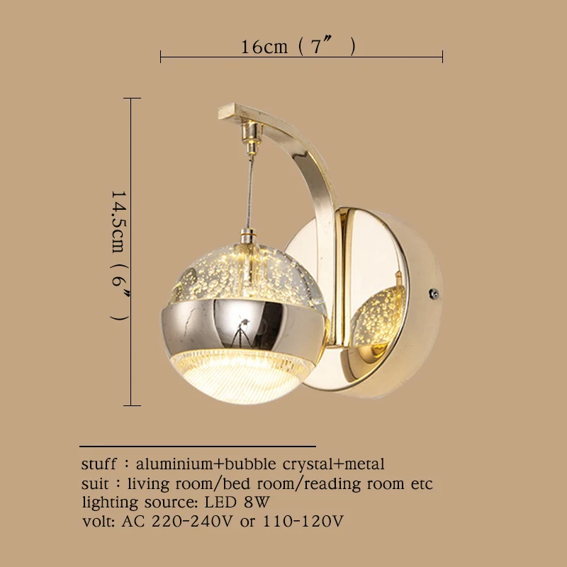 OUTELA Indoor Wall Lamps Fixture Crystal Modern LED Sconce Contemporary Creative Decorative For Home Foyer Corridor Bedroom | Освещение