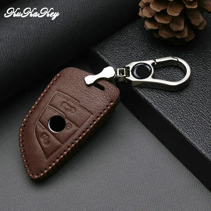 Кожаный чехол для автомобильных ключей защитный кожух BMW X5 F15 X1 F48 X6 E71 F16 G30 E90 E60 F11 F07