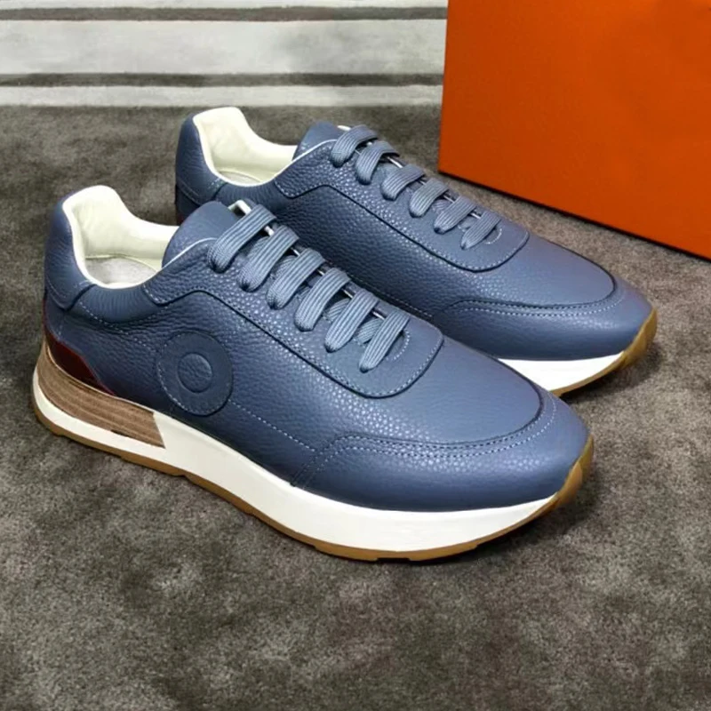 

Designer Original Full-Grain Leather Drive Sneakers High Quality Low-top Featuring Calfskin Platform Shoes For Men