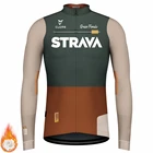 Зимние велосипедные рубашки STRAVA 2022, профессиональная флисовая велосипедная Джерси, термальная рубашка для горного велосипеда с длинными рукавами, велосипедная команда, гоночная одежда