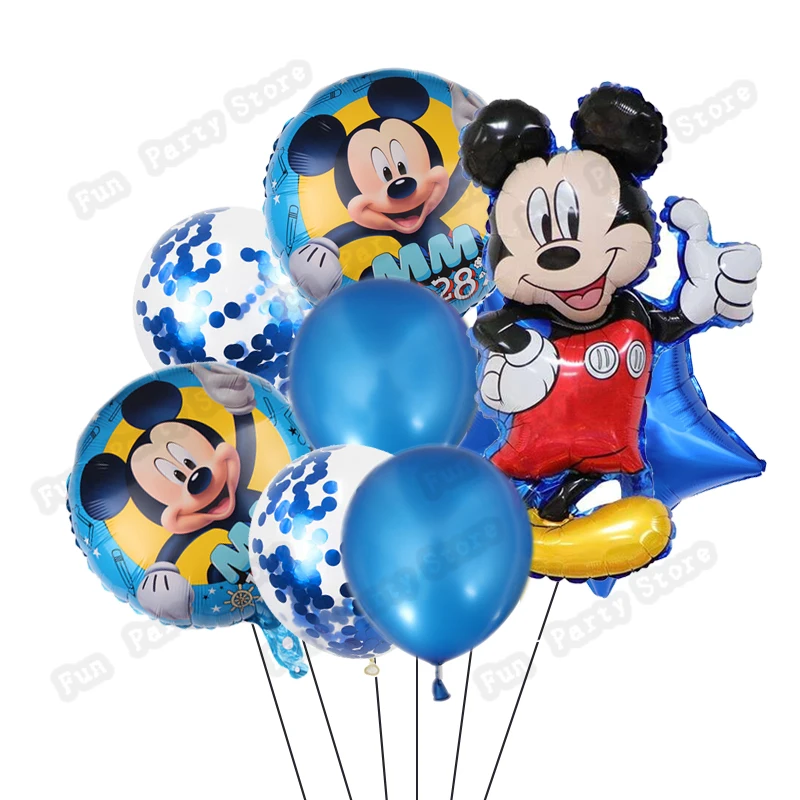 Minnie mouse foil balloons mickey 1st birthday party decorations kids ballon number 1 globos baby shower confetti latex ball toy | Дом и сад