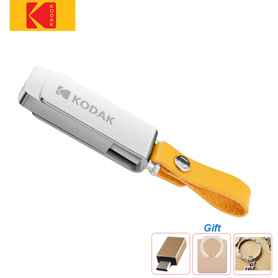 

Kodak K133 Metal USB Flash Drive 32GB 64GB Pen Drive USB2.0 USB3.0 Pendrive Memory Stick Storage 128GB 256GB lanyard for PC