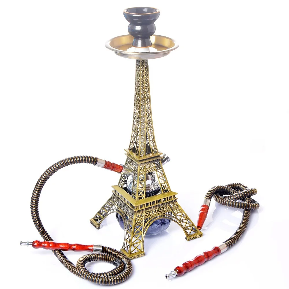 

Eiffel Tower Hookah Double Pipe Hookah Set Dry Smoking Accessories for Weed Cute for Girls Bowls Bong