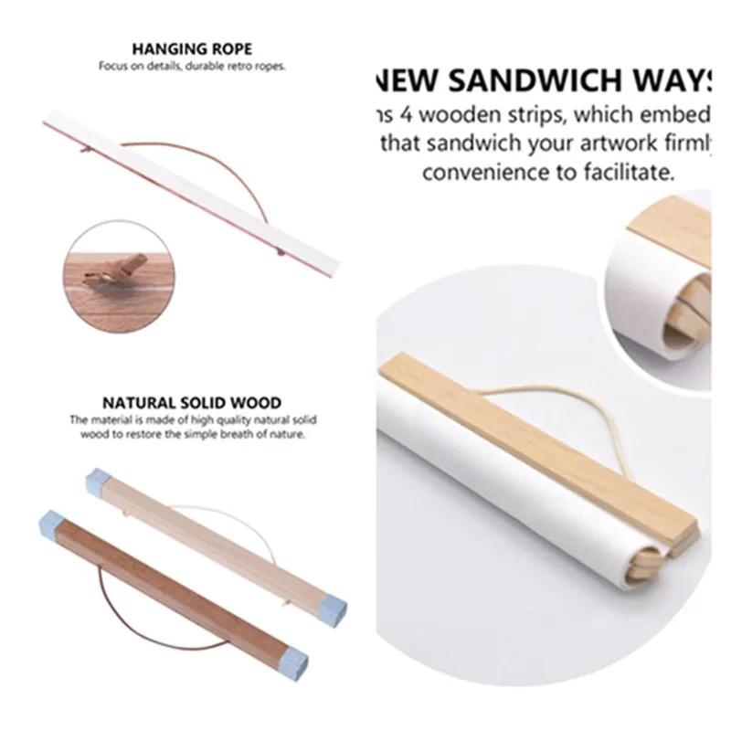 Магнитная деревянная фоторамка для гостиной декоративный постер Свиток печать