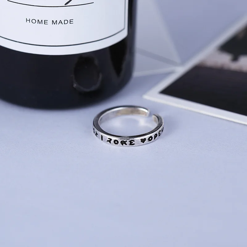 Корейская мода изысканная письмо открытие тайский серебряный Ретро кольцо