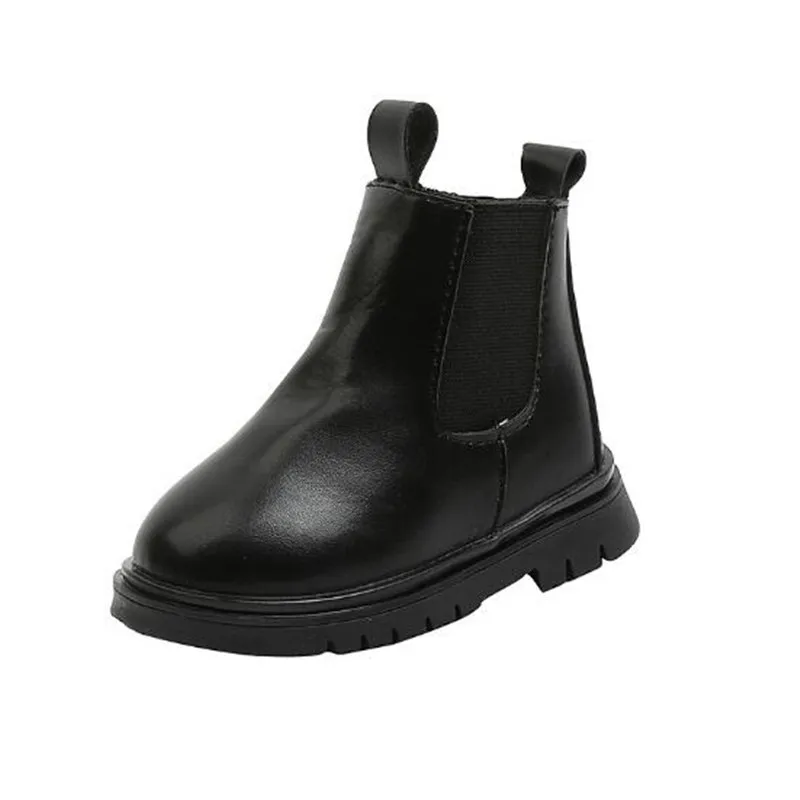 Children Chelsea Boots Kids Girls Martin Casual Autumn Winter PU Leather School Boy Shoes Fashion Toddler Booties | Детская одежда и
