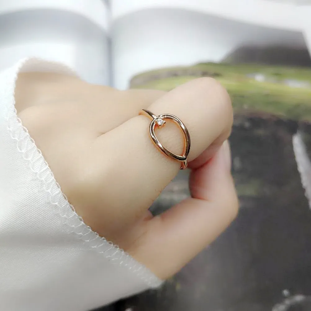 Женское кольцо в форме капли с двойной яркостью простые медные кольца розового