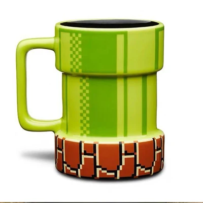 Mario Pipe Mouth Pixel Water Cup Cartoon Sewer Mug Coffee | Figurines &amp Miniatures