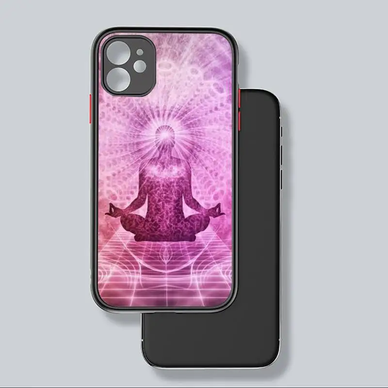 

Namaste Lotus Yoga Phone Case For iphone 12 11 8 7 plus mini x xs xr pro max matte transparent cover
