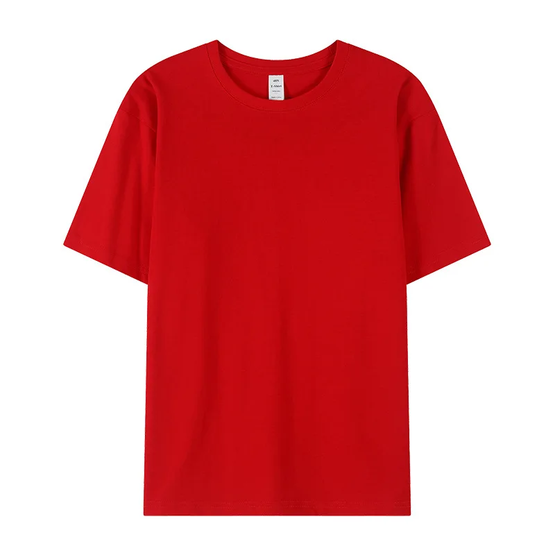 

Pure cotton round collar short sleeve T-shirt uniform t-shirts men and women