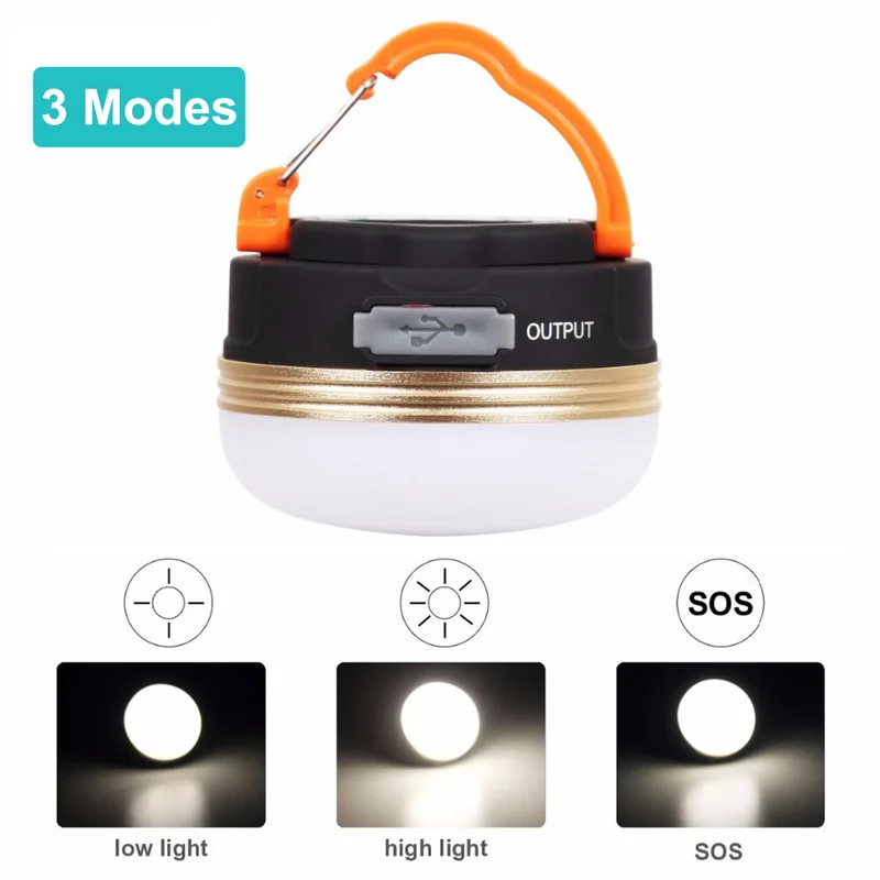 3 mode usb charging camping lights 5 led outdoor tents emergency flashlight for mobile phone charging magnet portable lantern free global shipping