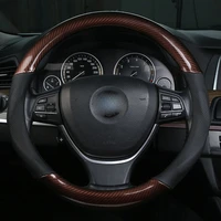 universal car steering wheel cover imitation carbon fiber leather 37 38cm wheel car steer wheel covers car interior decoration